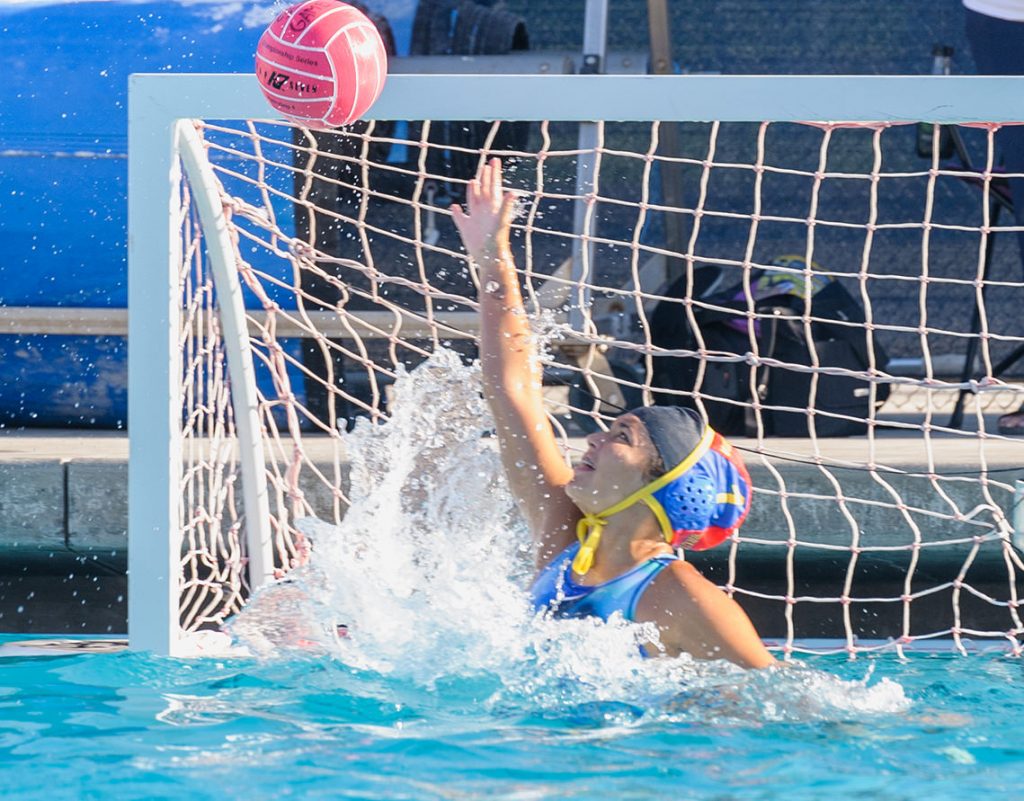 The Santa Clara Bruins water polo squad won over the visiting Saratoga Falcons. Miranda Gutierrez is the new, talented goalkeeper.