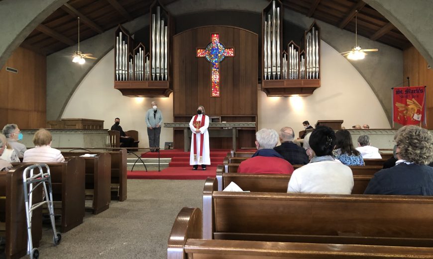 Parishioners gathered at St. Mark's Episcopal Church on Feb. 20 for a deconsecration ceremony. The church had served Santa Clara for more than 60 years.