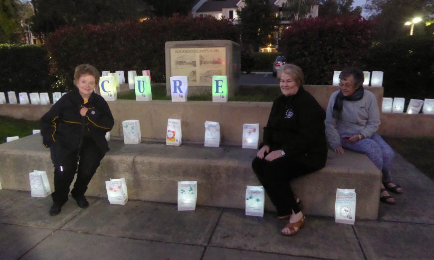 The luminaria ceremony in Franklin Square Mall marked the start of the American Cancer Society's Relay for Life, a fundraiser for cancer research.