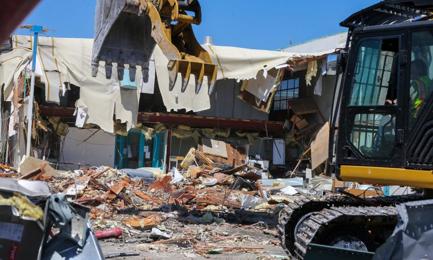 VTA has demolished Building B at the Guadalupe Light Rail Yard in San Jose, the site of the tragic shooting on May 26, 2021 that killed nine employees.