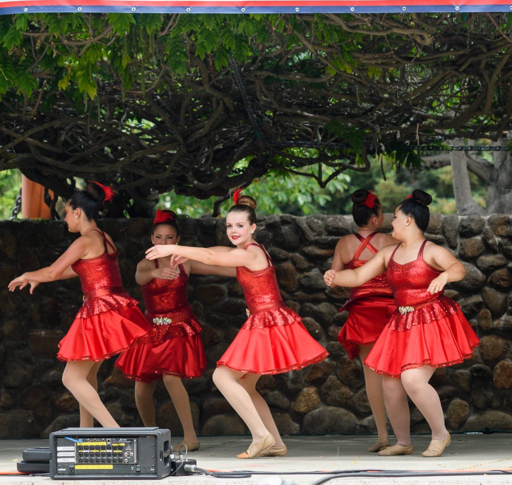 Santa Clara's Parks and Recreations Dance teams performed on the Central Park Pavilion stage.