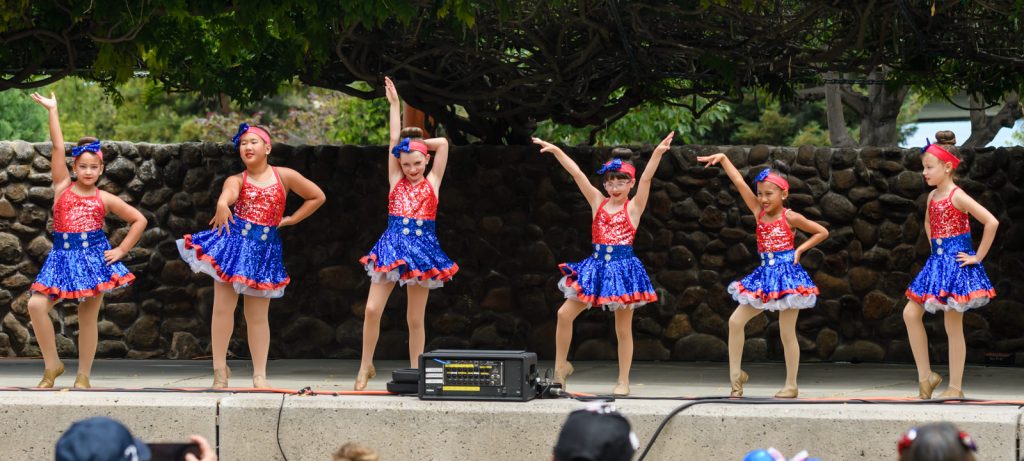 Santa Clara's Parks and Recreations Dance teams performed on the Central Park Pavilion stage.