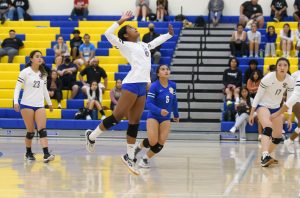 Bruins Fall to Mustangs in Straight Sets