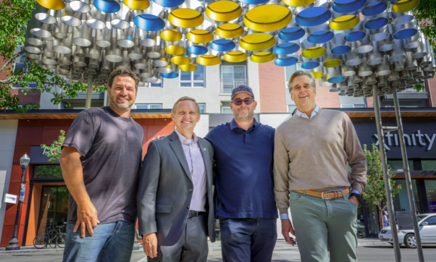 CityLine Sunnyvale unveiled two art installations in downtown Sunnyvale, Fountain by Woody Othello and One Thousand Suns by the artists at FutureForms.