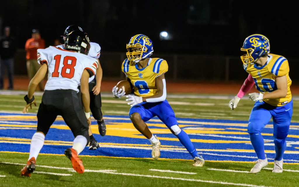 The Santa Clara Bruins triumphed in the team's Homecoming game against the Gunn Titans, winning 41-0 and capping off the 150th Anniversary celebration.