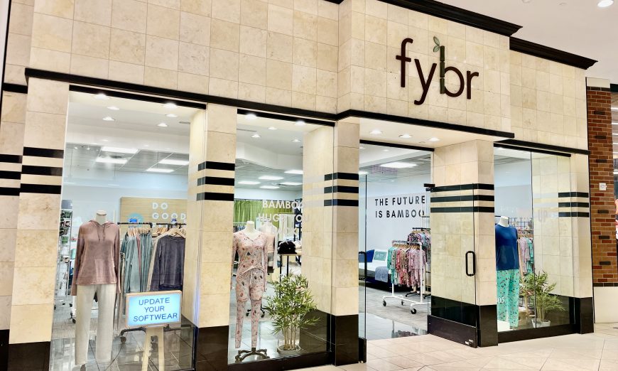 Santa Cruz company Fybr, which sells sustainable clothing made from bamboo, has moved its storefront to Valley Fair mall to be closer to its customers.