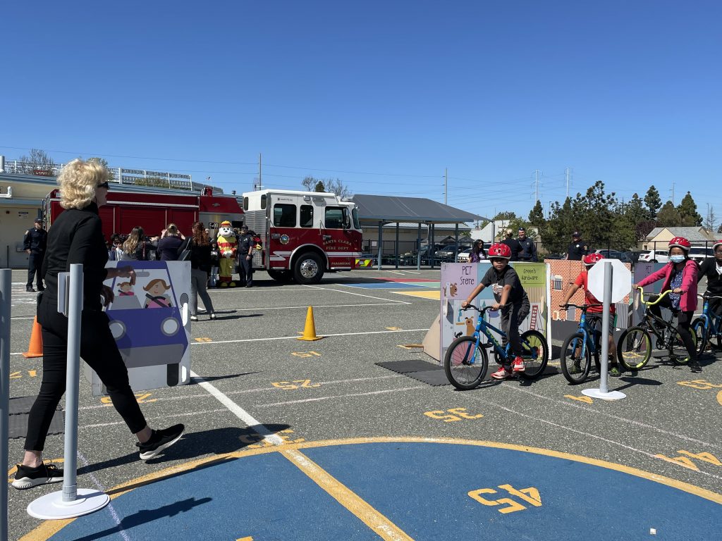 Hughes Elementary kicked off Safe Routes to School, a program that works with Safe Moves to ensure kids obey traffic laws and look before they cross.