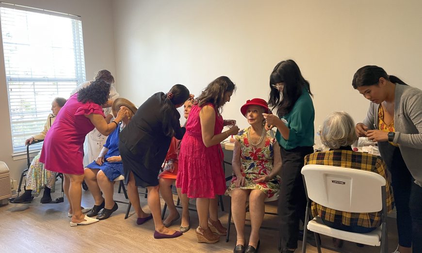 Senior residents from the Bay Area Belmont Village properties participated in a fashion show that capped months of learning about sustainable fashion.