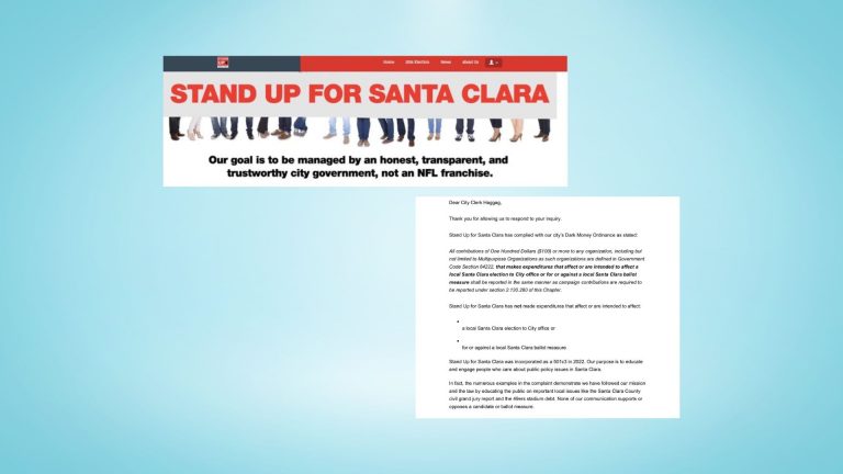 Stand Up for Santa Clara Claims it Did Nothing Wrong