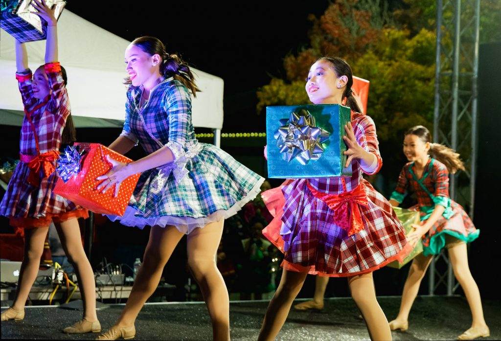 Community member Ana Vargas-Smith was the honorary tree lighter at this year's holiday tree lighting event in Santa Clara's Central Park.