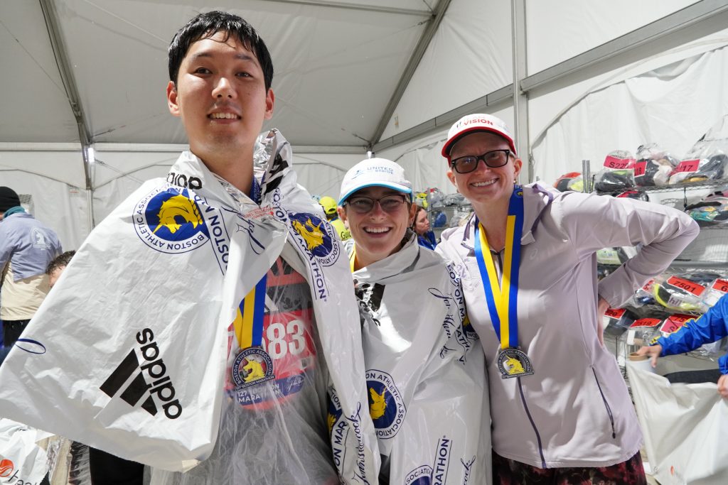 Through United in Stride, legally blind Santa Clara man David Han has found a way to enjoy his favorite sport and recently ran the Boston Marathon.