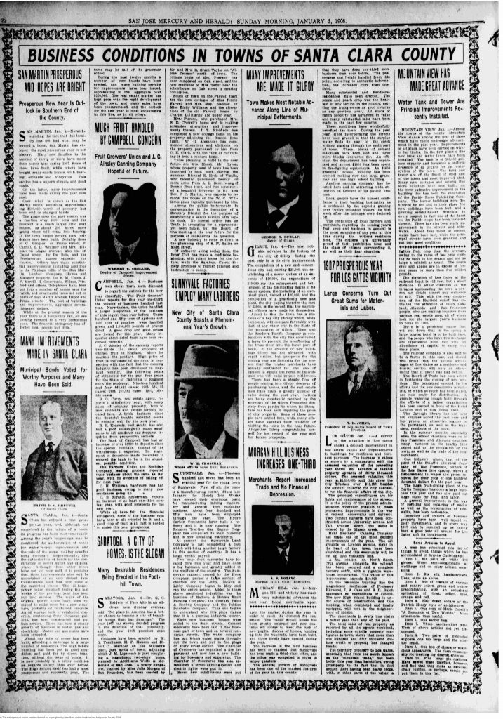The San Jose Public Library has documented the Bay Area's history, including Santa Clara, by creating a vast digital archive of the Mercury News.