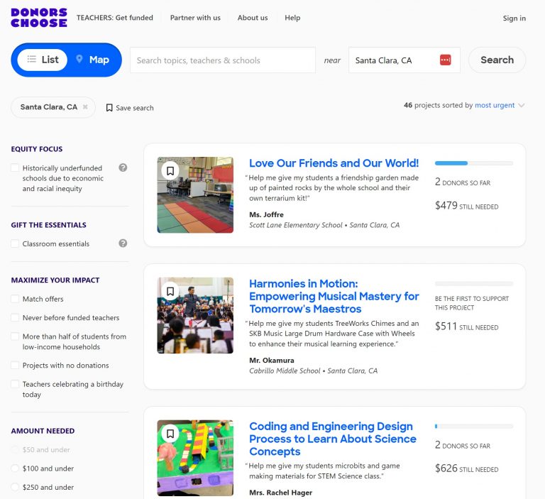 Teachers Turn to Donors Choose for Other Classroom Necessities