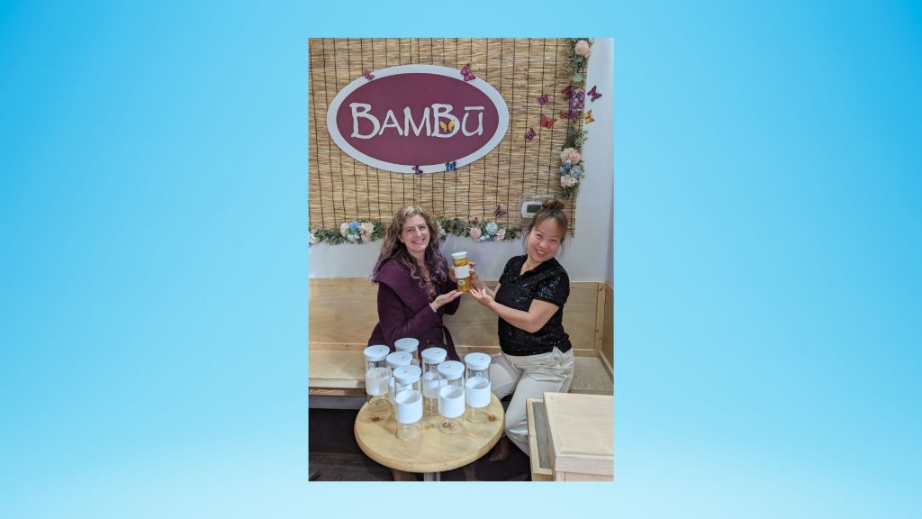 Thanks to a city grant, Sunnyvale's Cafe Bambu teams with Okapi Reusables for reusable to go cups that divert trash from local landfills.