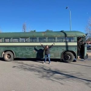 Green Bus Lady Embraces Nomadic Life on Four Wheels