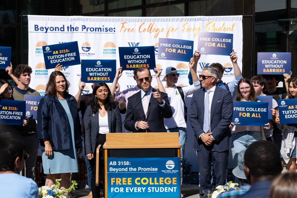 A bill authored by Assembly Member Marc Berman will waive tuition fees for all students living in the service area of WVMCCD.