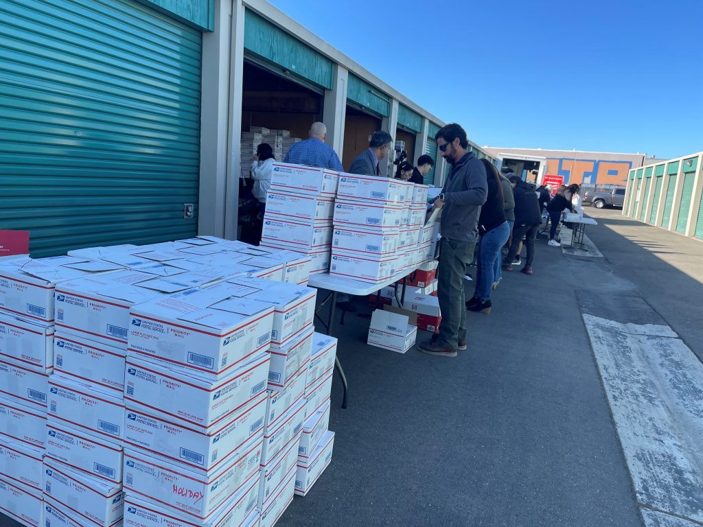 Operation Care and Comfort is a 100% volunteer nonprofit that sends packages to military members overseas from a storage locker located in Santa Clara.
