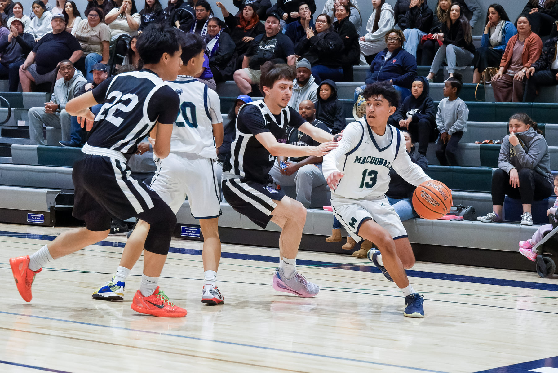 The MacDonald Condors beat the KIPP in San Jose 56-34 on Feb. 22 to claim the school's first ever CCS playoff win in boys' basketball.