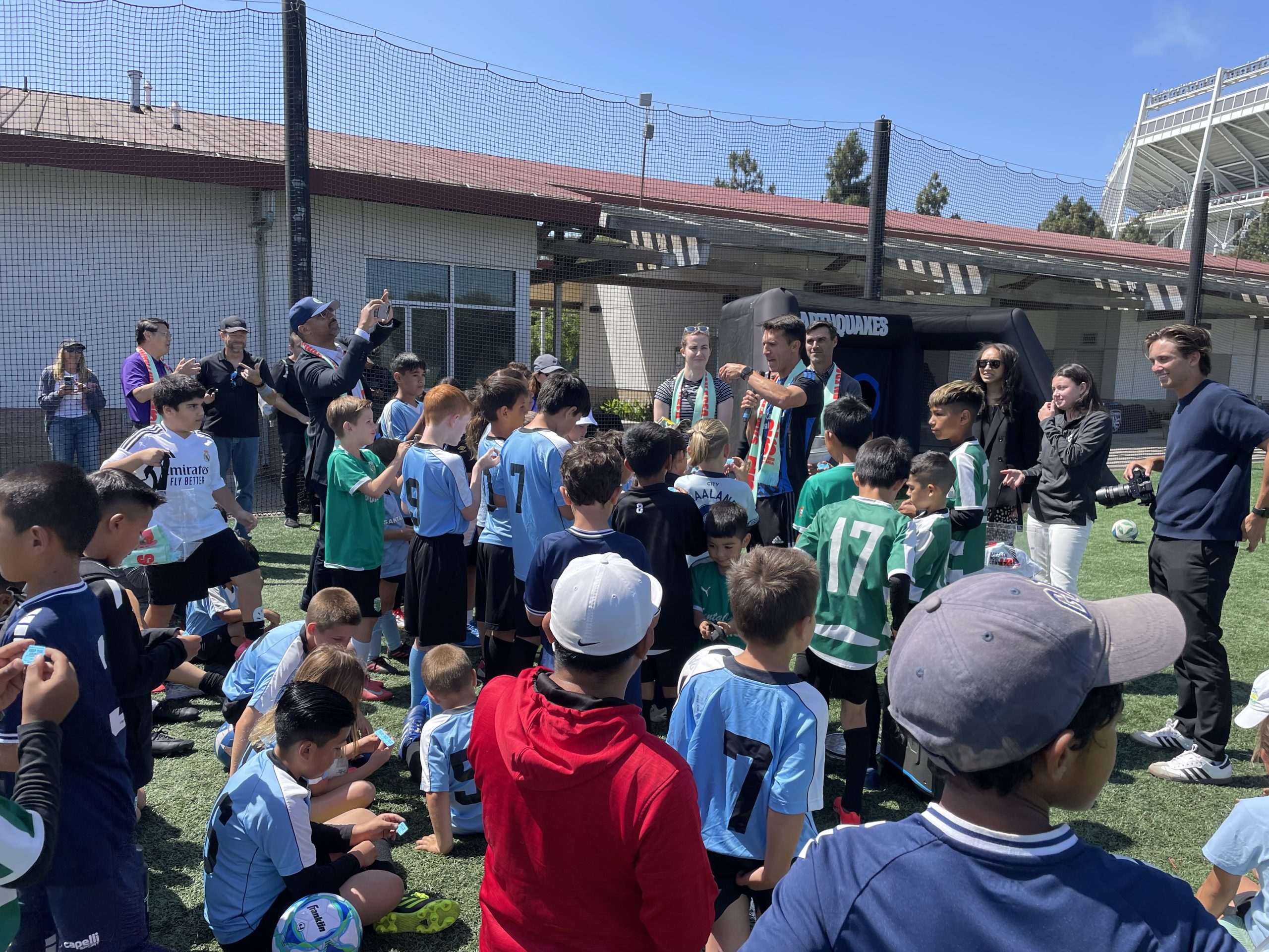 Young soccer players gathered at the Santa Clara Youth Soccer Park on June 11 to celebrate the countdown to the FIFA World Cup.