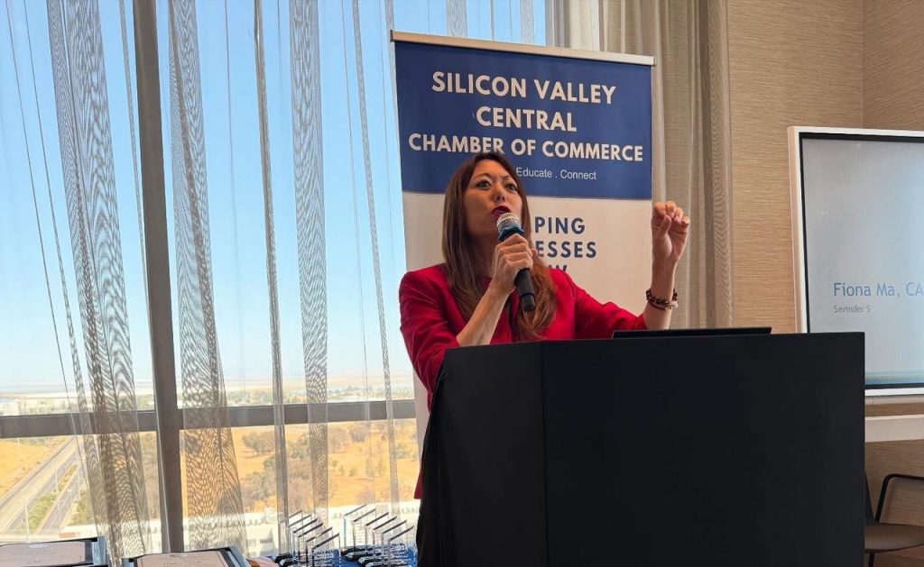 The Silicon Valley Chamber of Commerce unveiled a new name and featured State Treasurer Fiona Ma at its June awards breakfast.