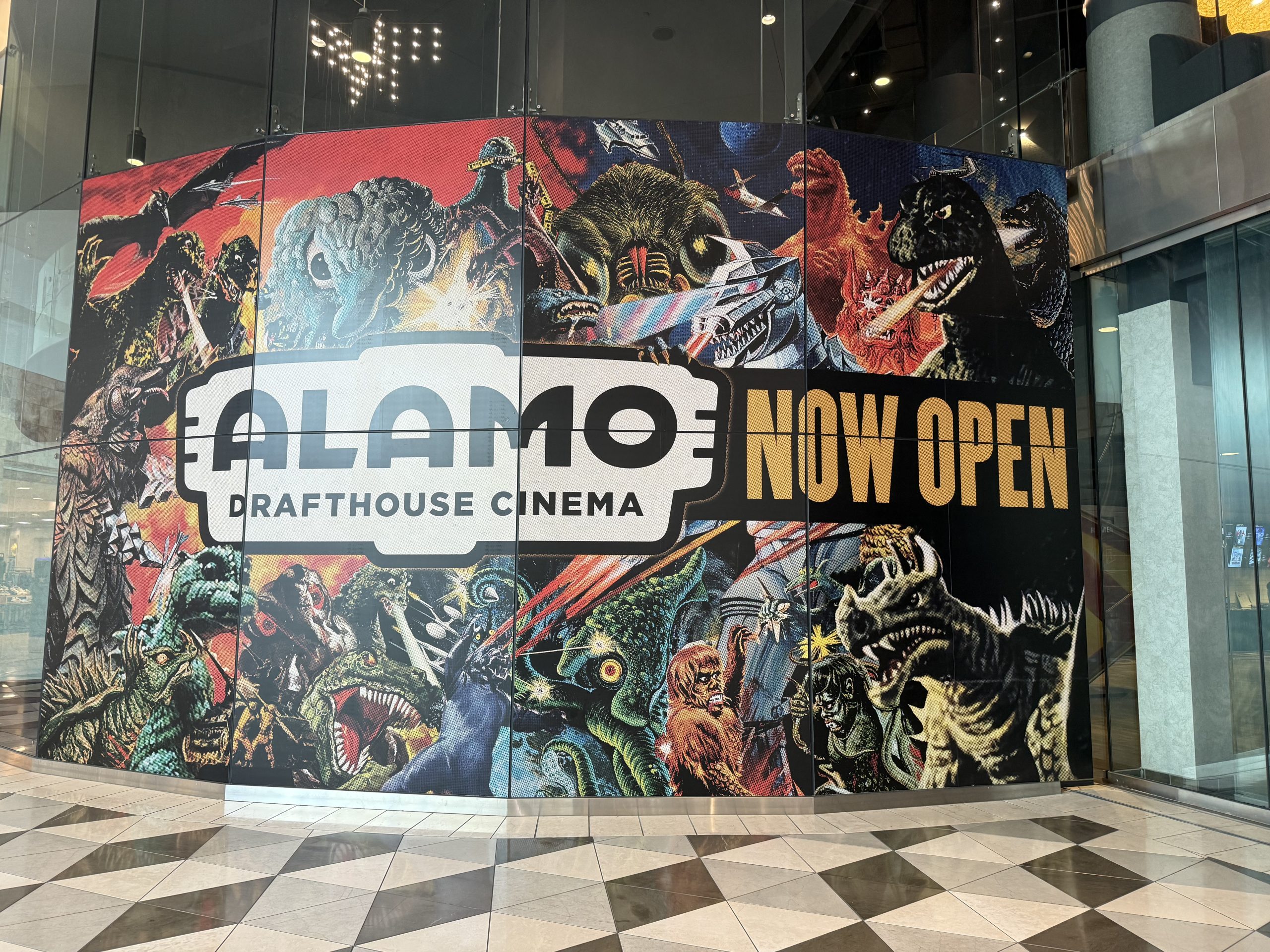 Alamo Drafthouse opens Kaiju themed movie theater at Westfield Valley Fair and launches grand opening with "Superman" movie.