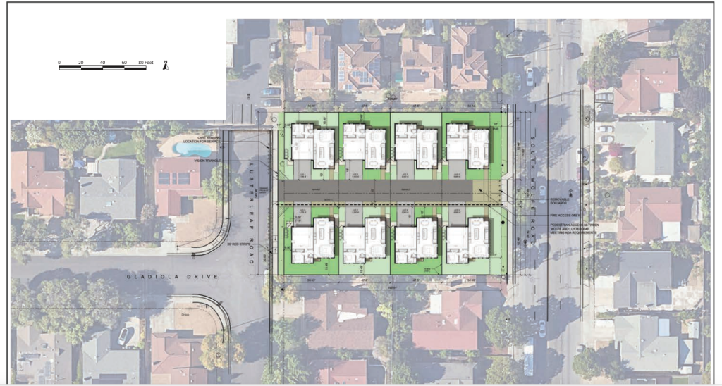 Sunnyvale residents are concerned about a plan to turn a single-family lot on Wolfe Road into a lot with eight homes on it.