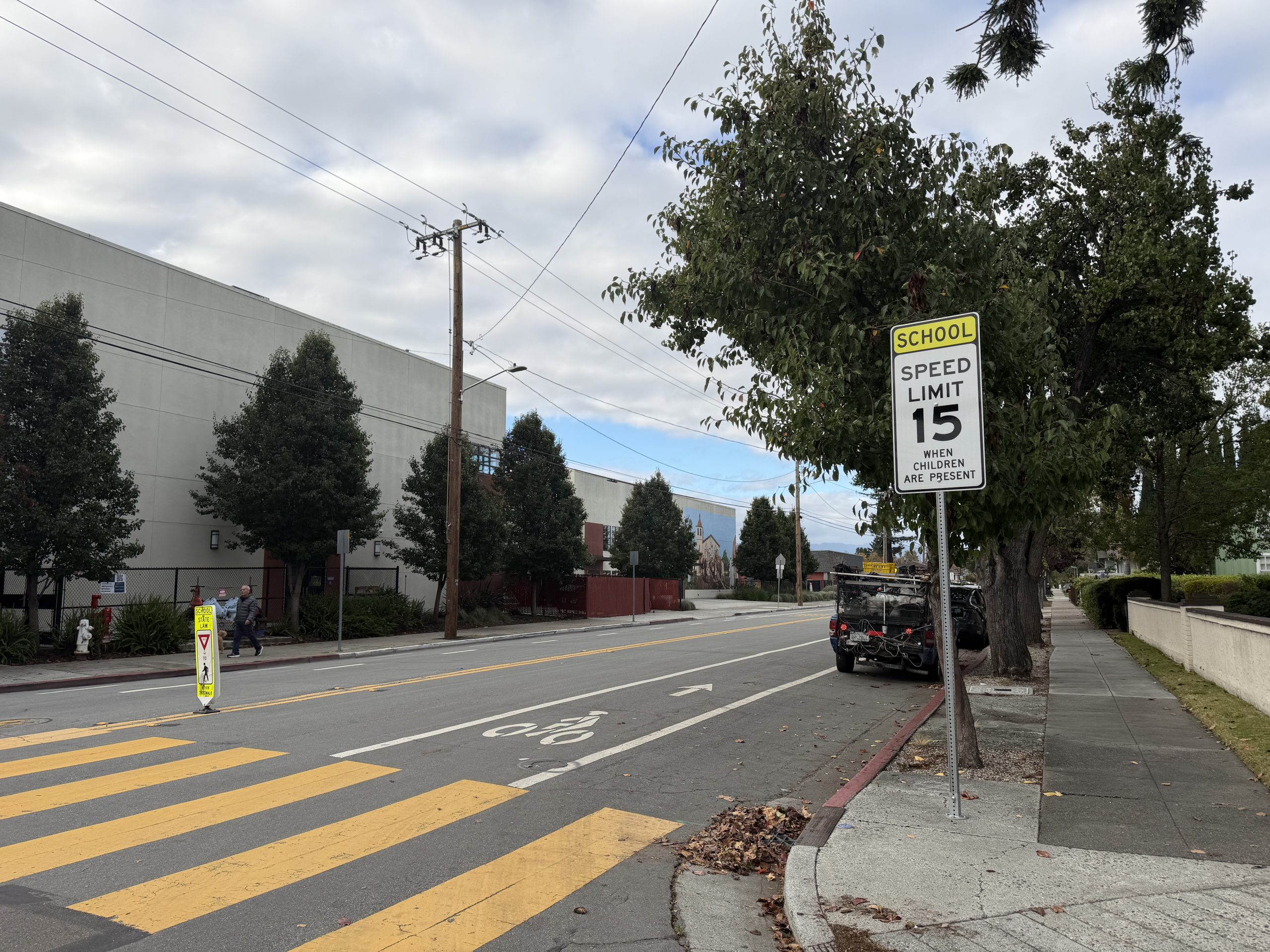 The City of Santa Clara has installed 15 mph signs in school zones to require reduced speeds when children are present.