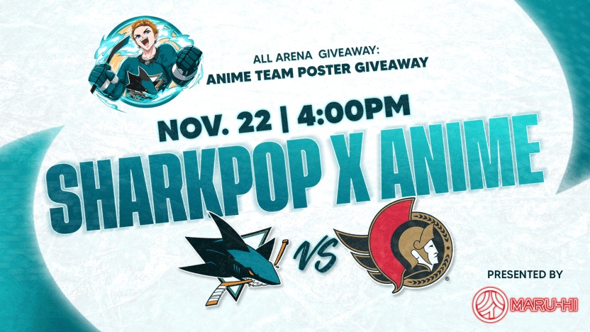 San Jose Sharks vs Ottawa Senators: SharKPOP X Anime Night — 4 p.m. at SAP Center, San Jose