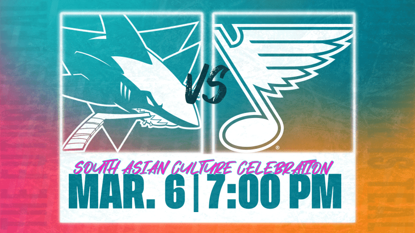 San Jose Sharks vs. St. Louis Blue: South Asian Culture Celebration — 7 p.m. at SAP Center, San Jose