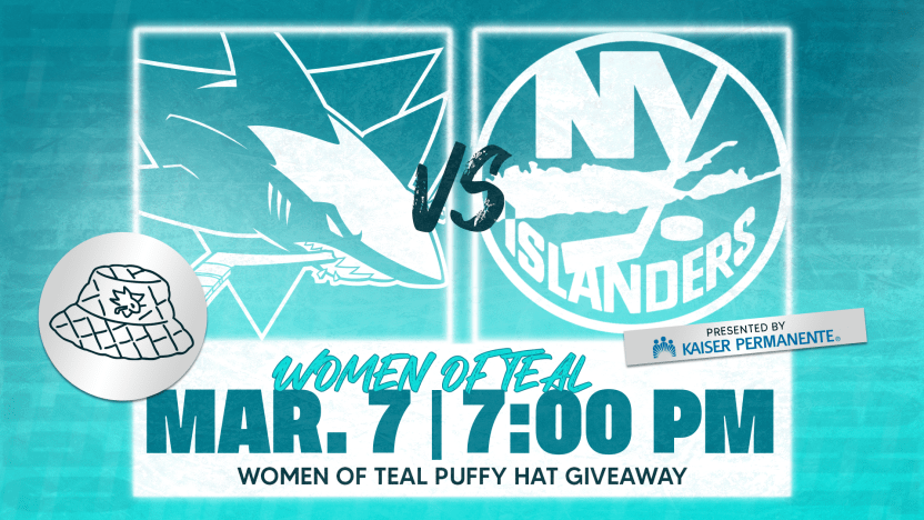 San Jose Sharks vs. New York Islanders: Women of Teal — 7 p.m. at SAP Center, San Jose