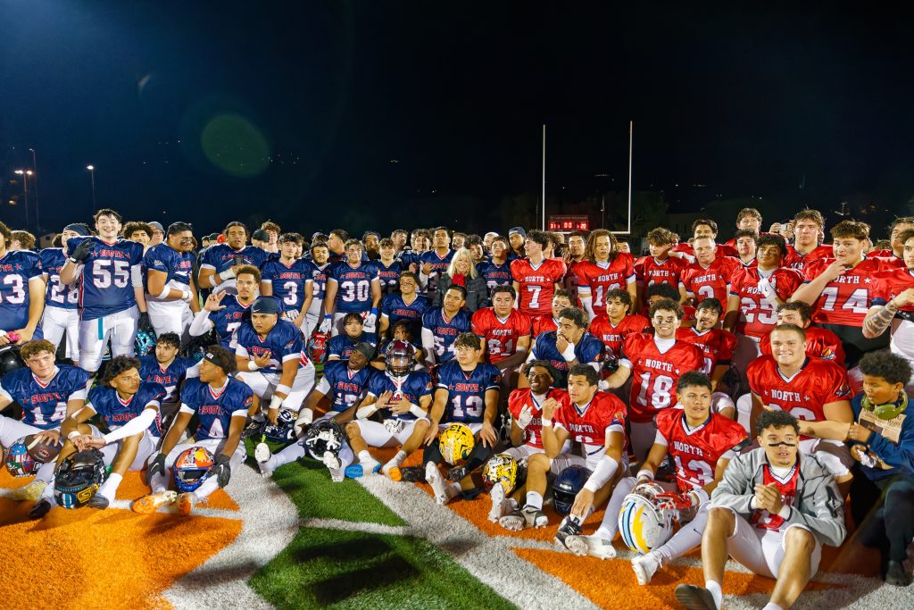 The MacDonald football coaching staff guided the North Team to victory at the annual Wedemeyer All-Star game.