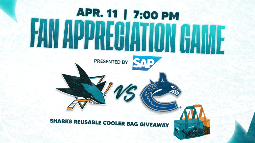 San Jose Sharks vs. Vancouver Canucks: Fan Appreciation — 7 p.m. at SAP Center, San José