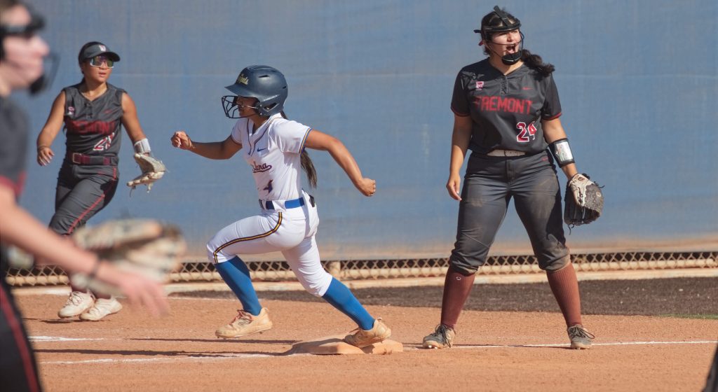 Santa Clara junior Victoria Calvillo is playing softball and running track this spring with the help of her two coaches.