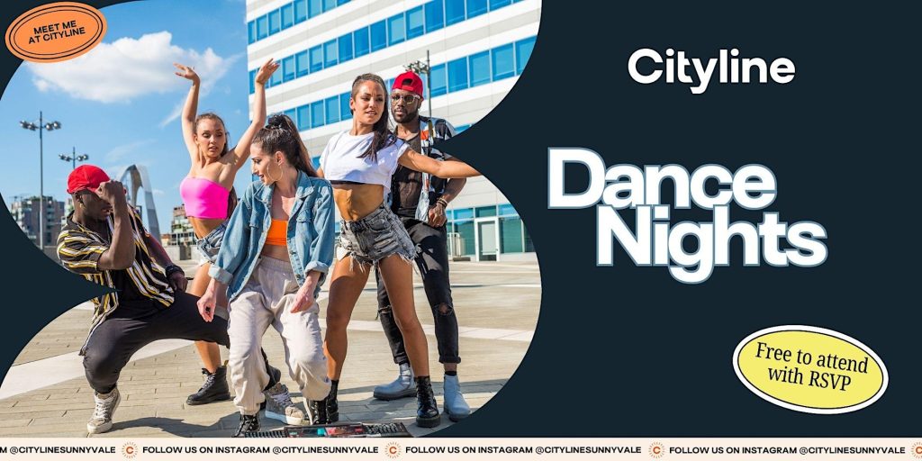 Cityline Dance Nights — 6 p.m. – 8 p.m. at Cityline Redwood Square, Sunnyvale
“Hip Hop Foundations with Tarik Rollerson”