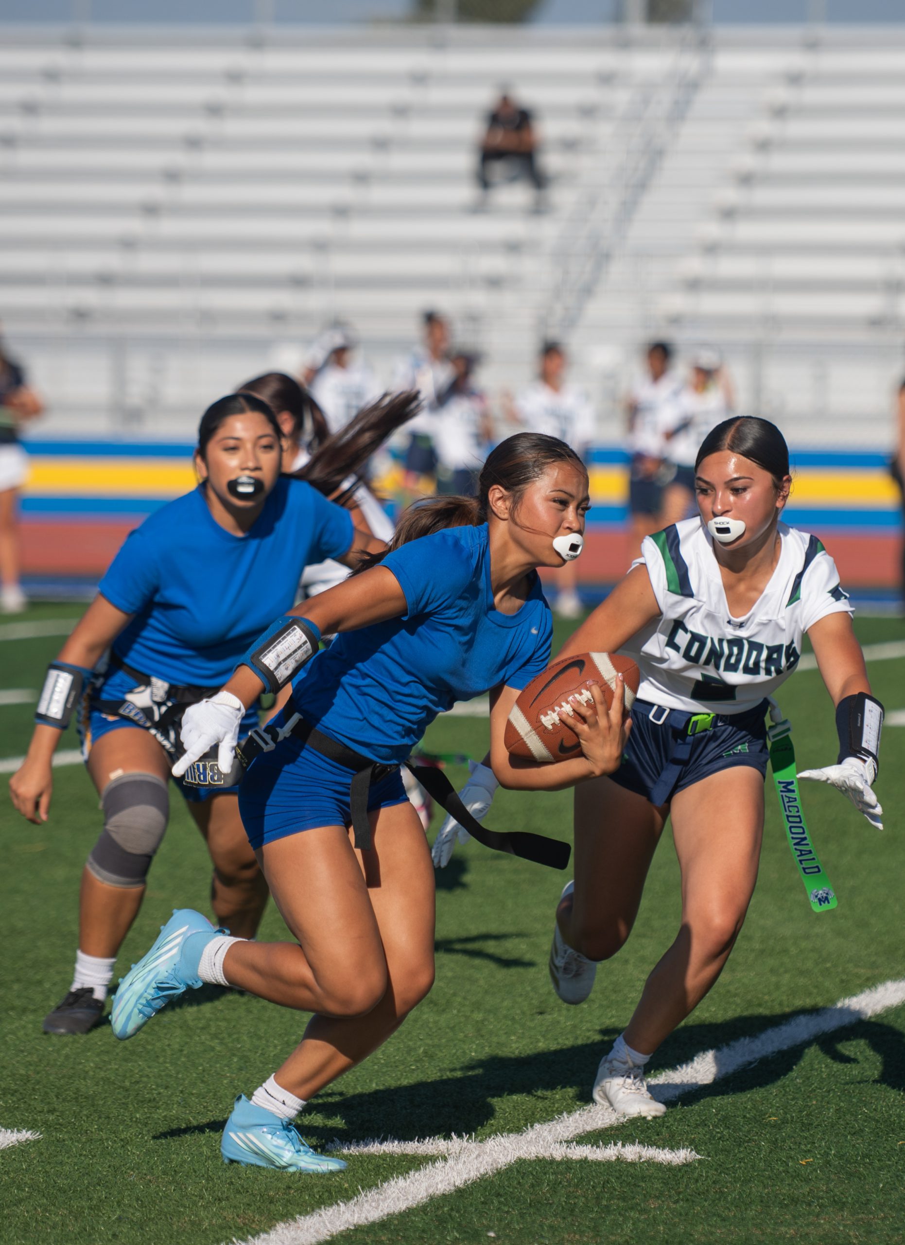 The Bruins, Condors and Rams came together for a joint flag football scrimmage before the start of the season.
