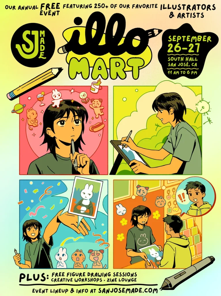 SJMADE ILLO Mart — Saturday, Sept. 26 – Sunday, Sept. 27, 11 a.m. – 6 p.m. daily, at South Hall, Downtown San José
Free event