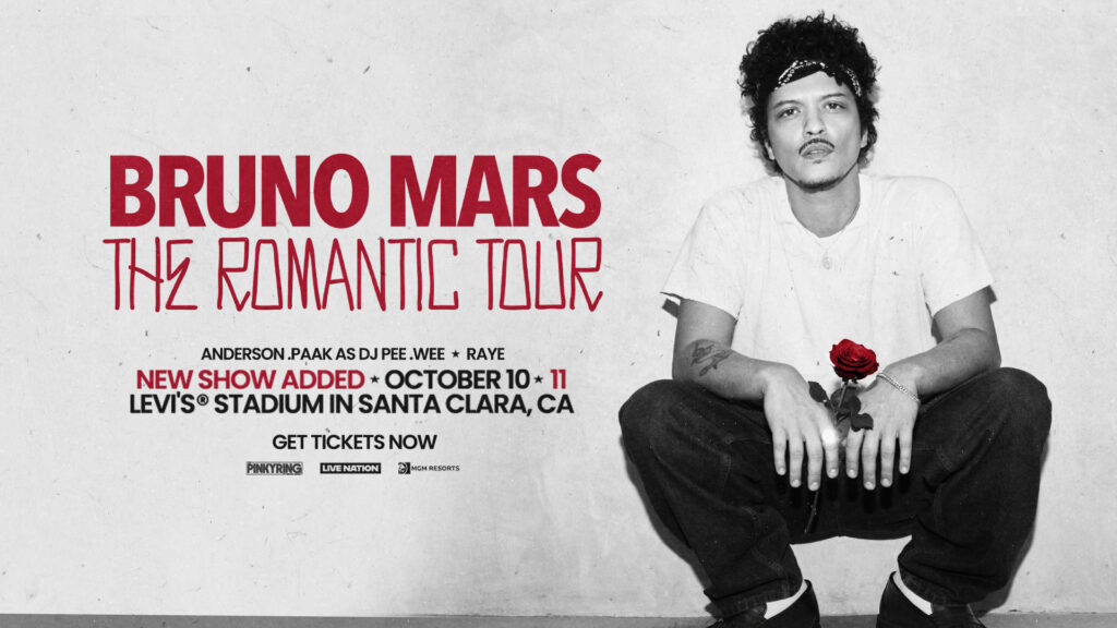 Bruno Mars: The Romantic Tour — Saturday, Oct. 10 & Sunday, Oct. 11 at Levi’s Stadium