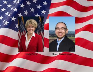 Candidates for State Senate District 10: Linda Price, Scott Sakakihara